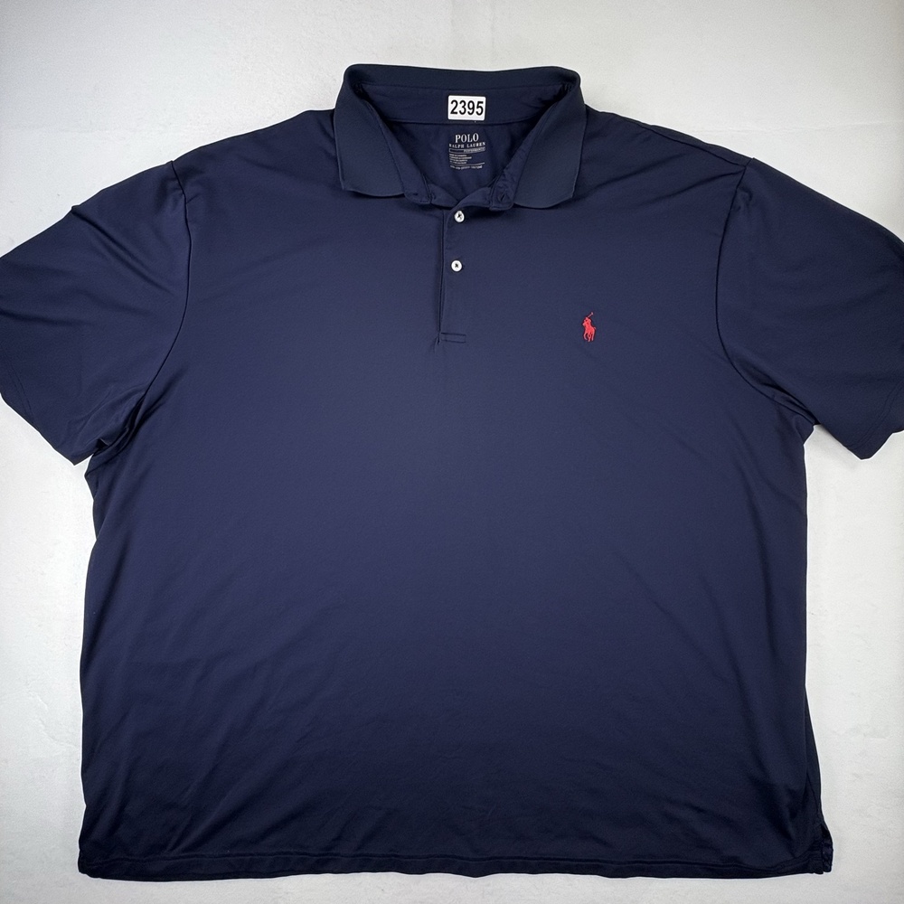 Polo Ralph Lauren Polo Shirt Mens Big 4X Blue Golf Stretch Performance Logo